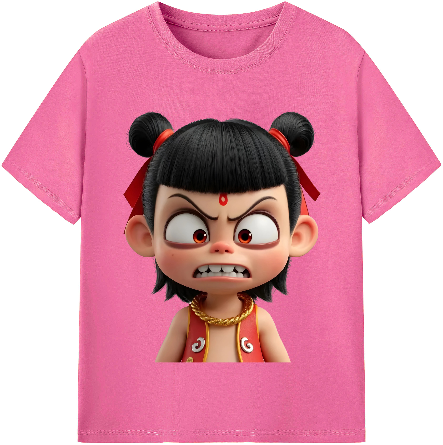 （画像用） Ne Zha 2 ナタ 魔童の大暴れ レディースカジュアルプリントTシャツ（綿100％）
